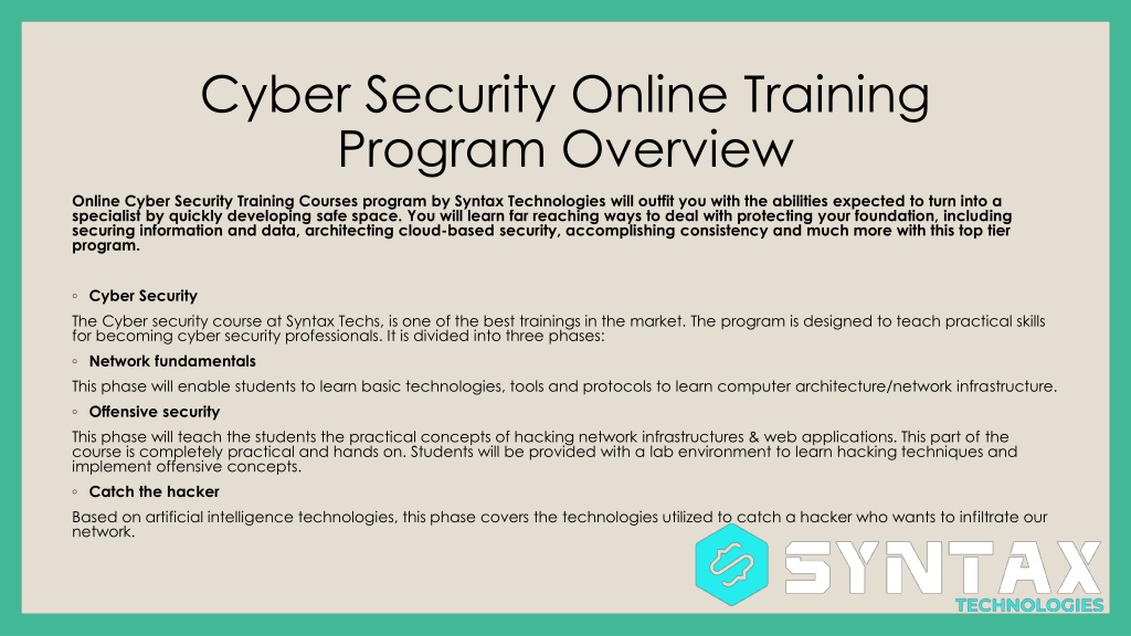 PPT - Cyber Security Online Bootcamp PowerPoint Presentation, Free ...