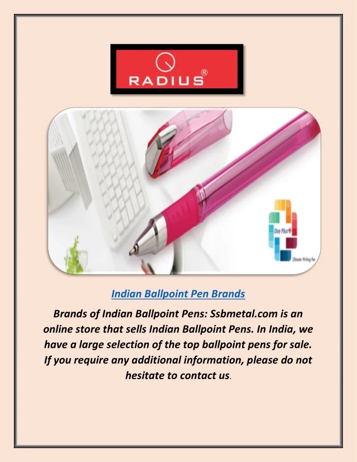 PPT Indian Ballpoint Pen Brands PowerPoint