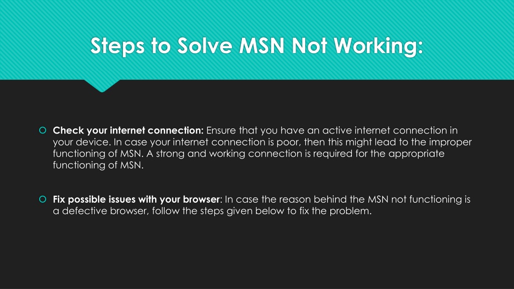 PPT How To Fix MSN Not Working? Learn to fix the MSN Not Responding