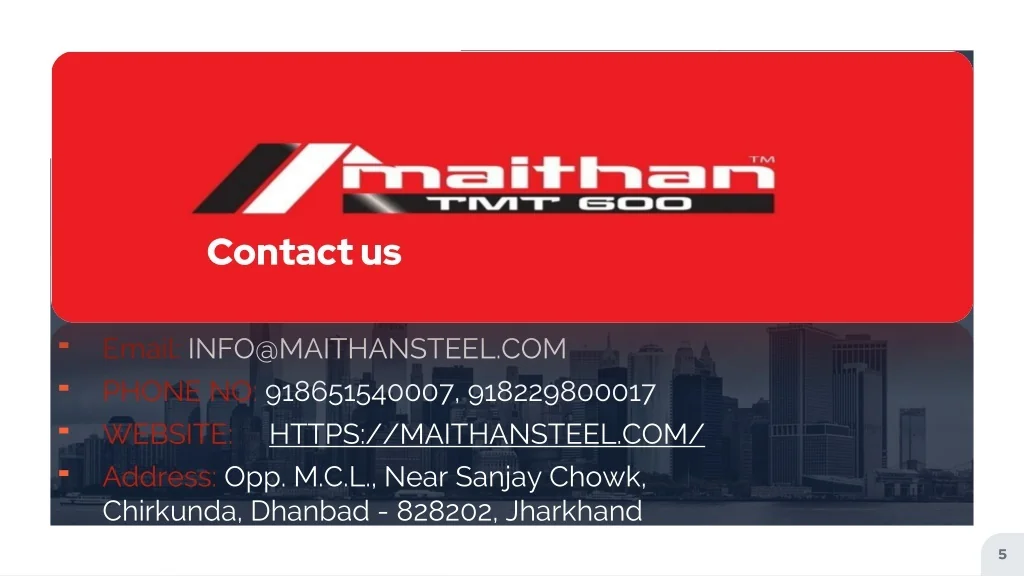 PPT The best tmt steel company in india Maithan Steel & Power