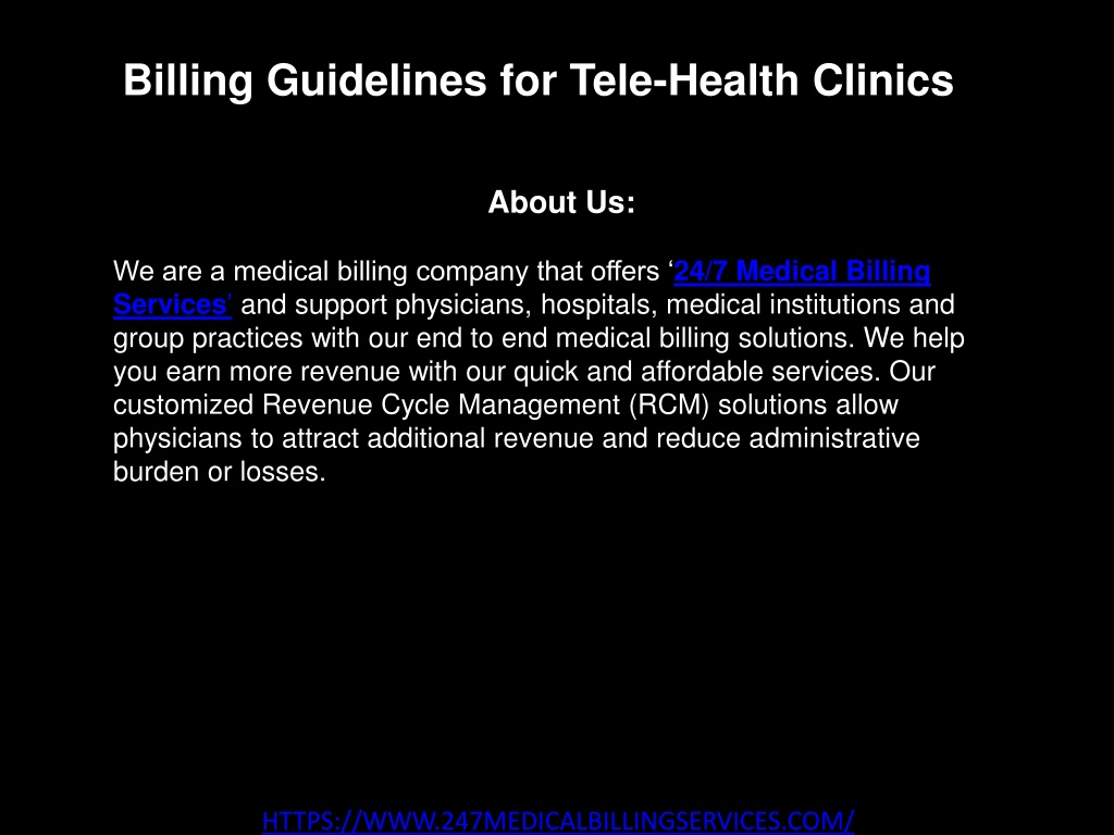 PPT Billing Guidelines for TeleHealth Clinics PowerPoint