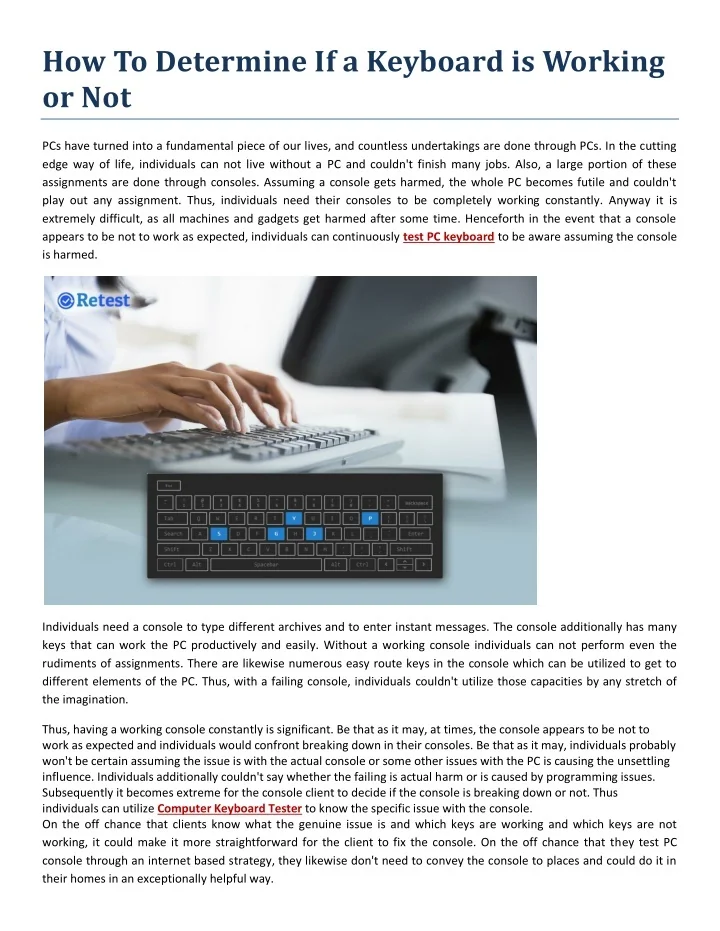 PPT How To Determine If a Keyboard is Working or Not PowerPoint