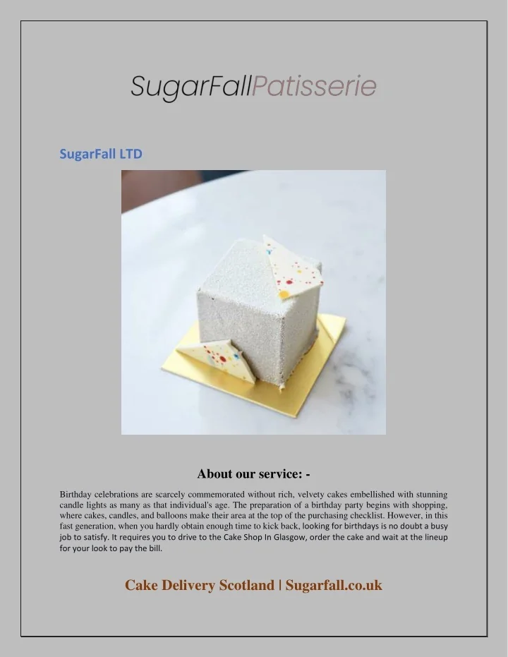 PPT Cake Delivery Scotland Sugarfall.co.uk PowerPoint Presentation