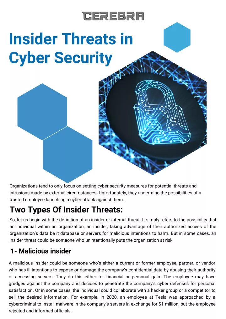 PPT - Insider Threats In Cyber Security PowerPoint Presentation, Free ...