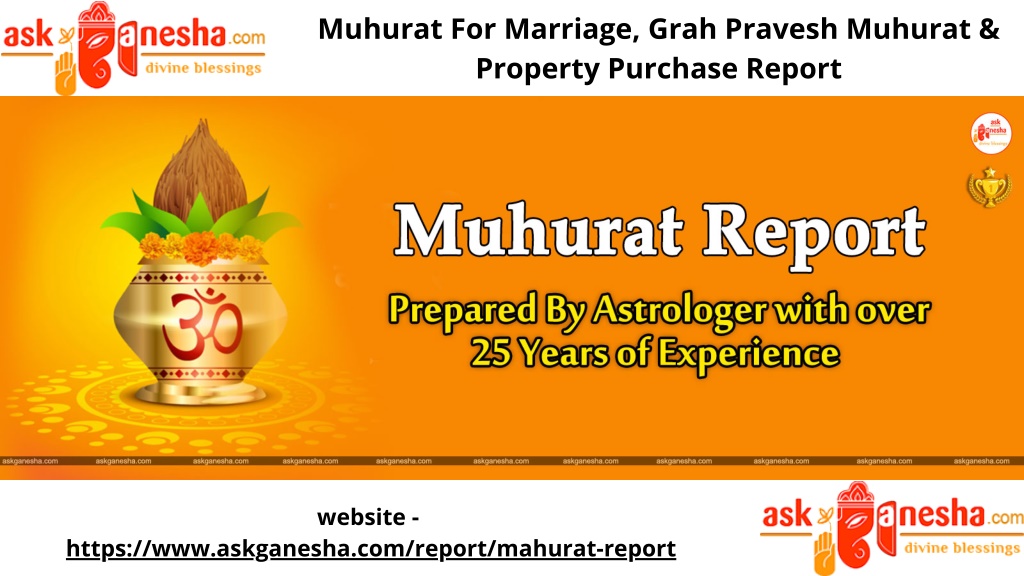 PPT Muhurat For Marriage, Grah Pravesh Muhurat & Property Purchase