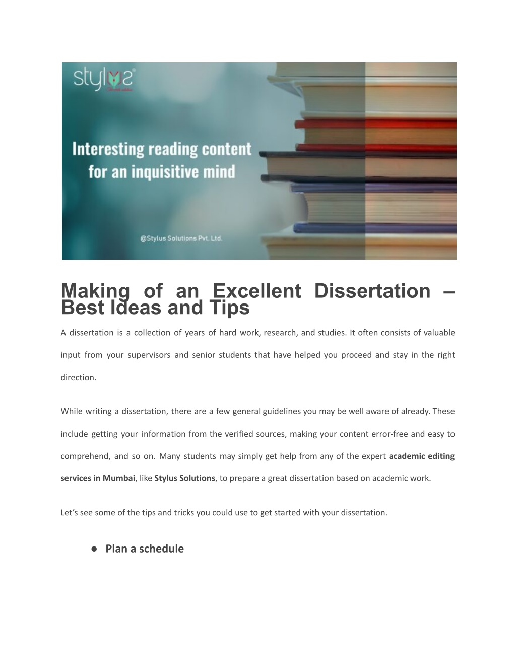 ideas for a dissertation