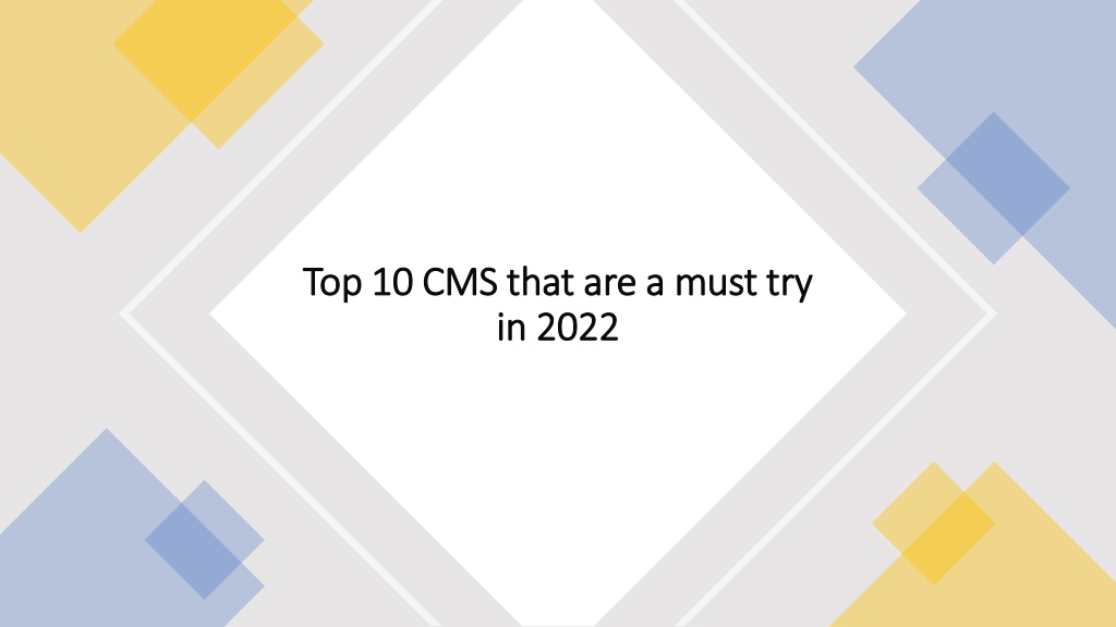 PPT Most Popular CMS Platforms PowerPoint Presentation, free download