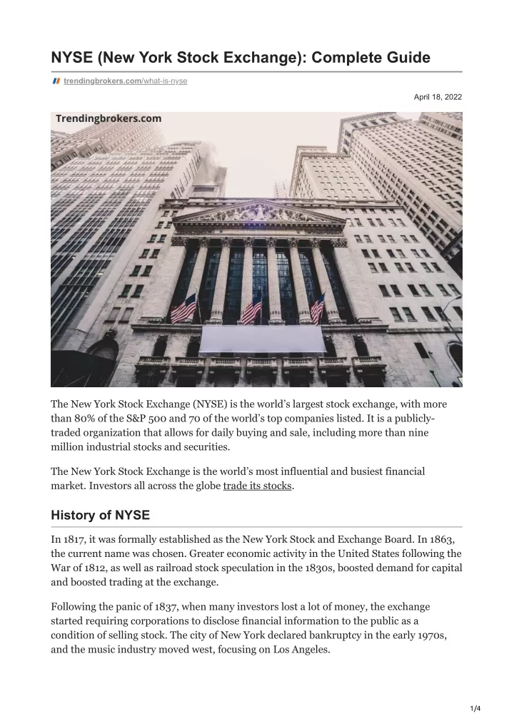 PPT NYSE New York Stock Exchange Complete Guide PowerPoint