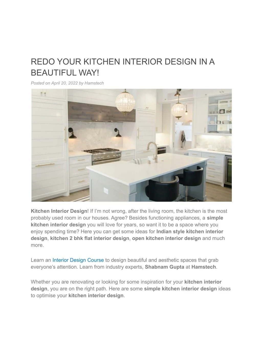 PPT - REDO YOUR KITCHEN INTERIOR DESIGN IN A BEAUTIFUL WAY PowerPoint ...