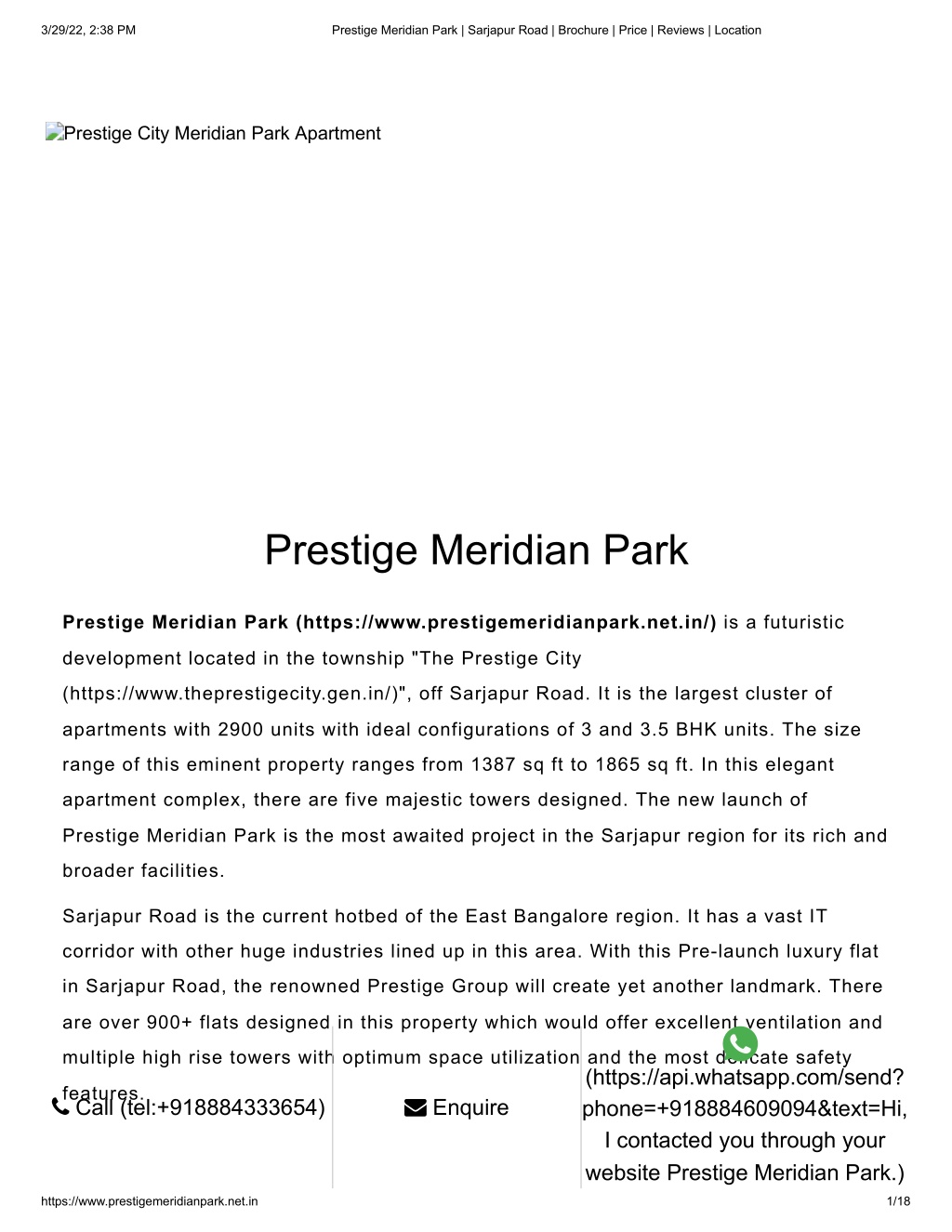 PPT - Prestige Meridian Park PowerPoint Presentation, free download ...