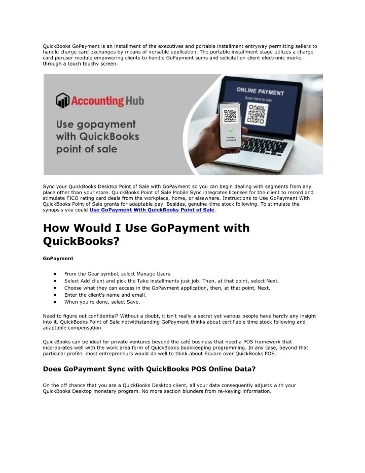 PPT - How to Use GoPayment With QuickBooks Point of Sale PowerPoint ...