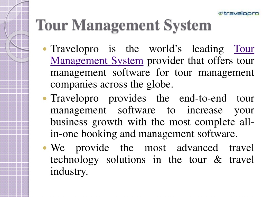 tour management system bhel