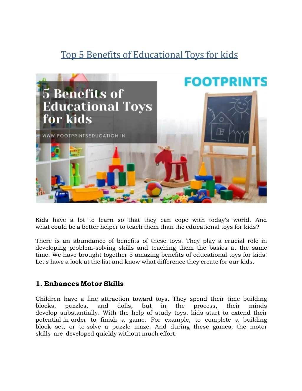 PPT - Top 5 Benefits of Educational Toys for kids PowerPoint ...