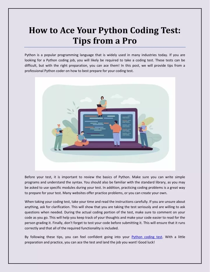 PPT - How to Ace Your Python Coding Test: Tips from a Pro PowerPoint ...