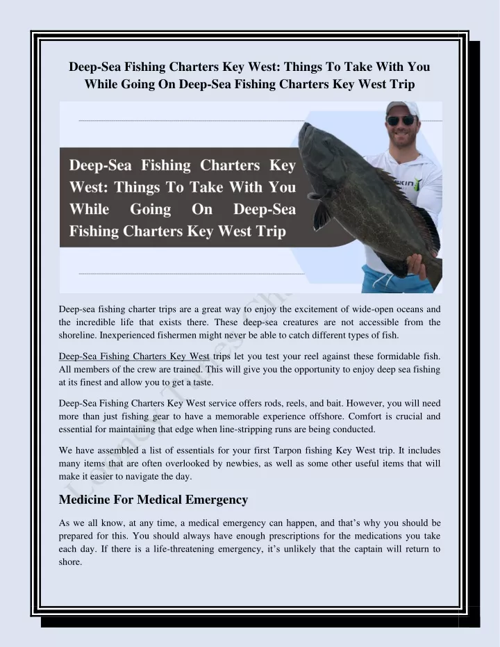 Deep-sea fishing charter in Key West