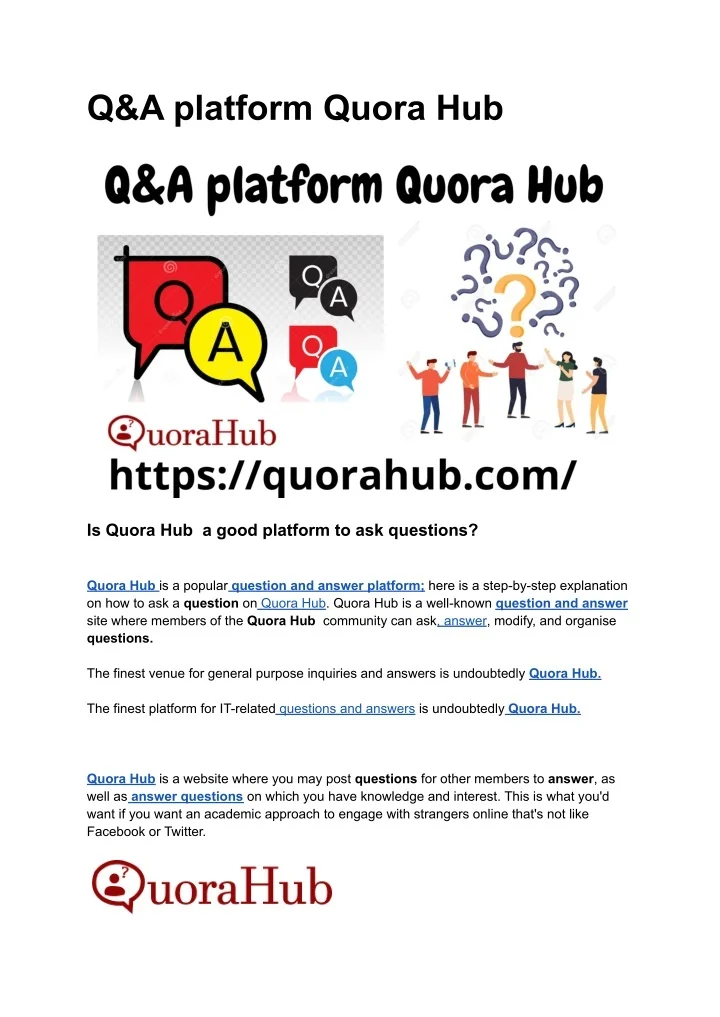 PPT - Q&A platform Quora Hub (1) (1) PowerPoint Presentation, free ...