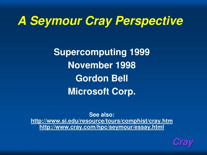 a seymour cray perspective n.