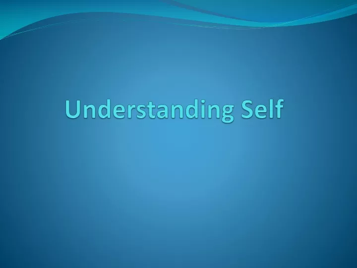 self presentation in understanding the self