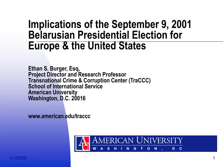 implications of the september 9 2001 belarusian n.