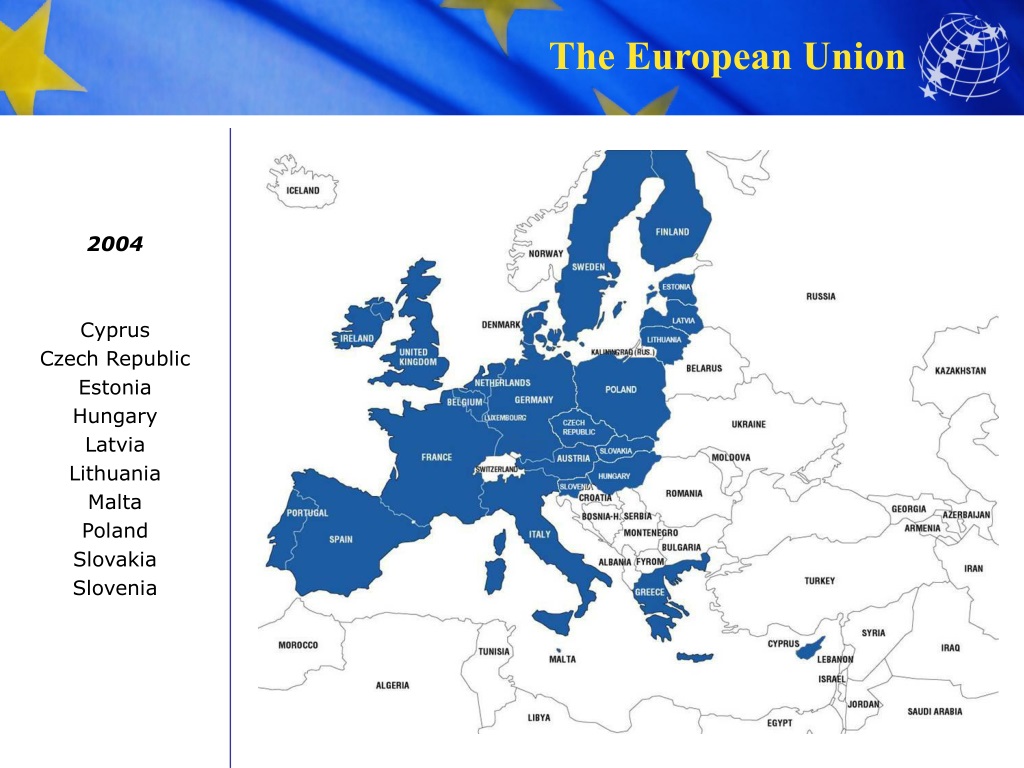 Какие страны входят в европейский союз. Расширение Евросоюза 2004. Карта Евросоюза 2004. Расширение ЕС 2004. Государства вошедшие в ЕС В 2004.