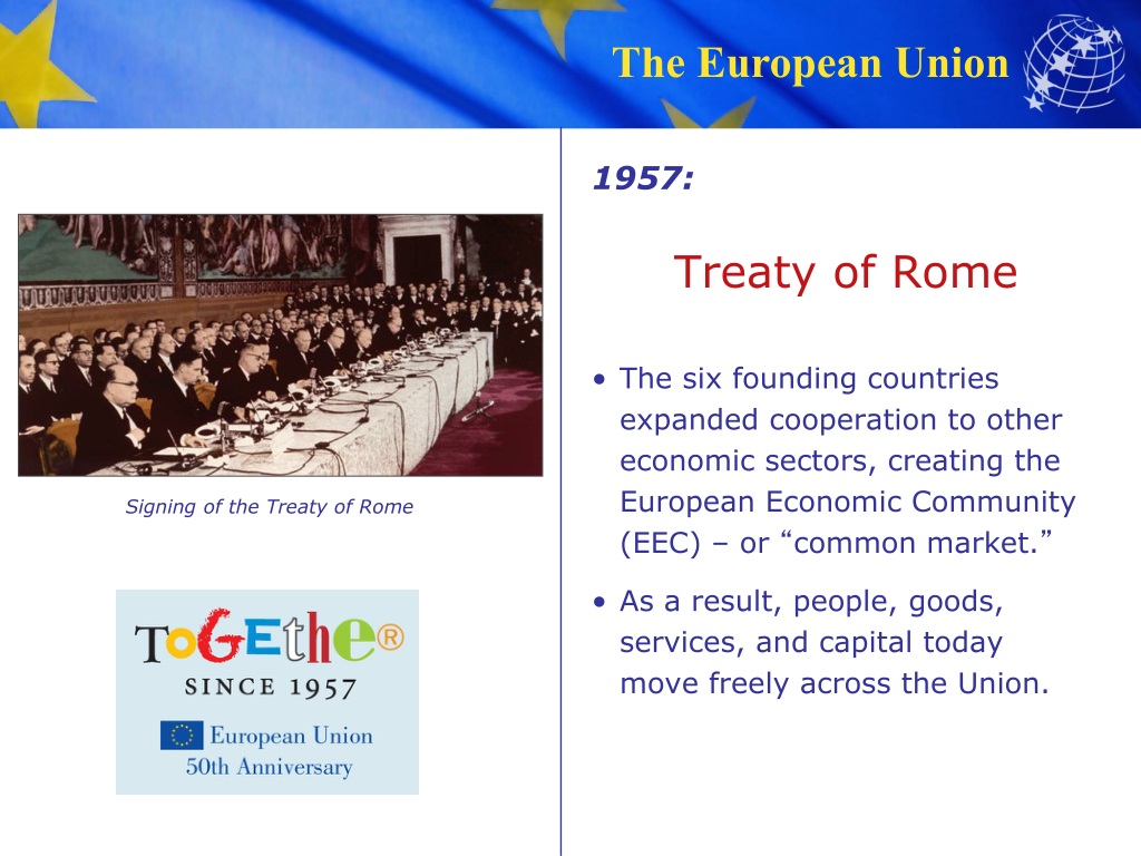 Римский договор 1957. Treaty of Union.. EEC Treaty. Founding of European Union.