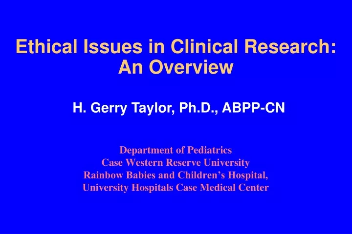 Ethical Issues In Clinical Psychology Ppt