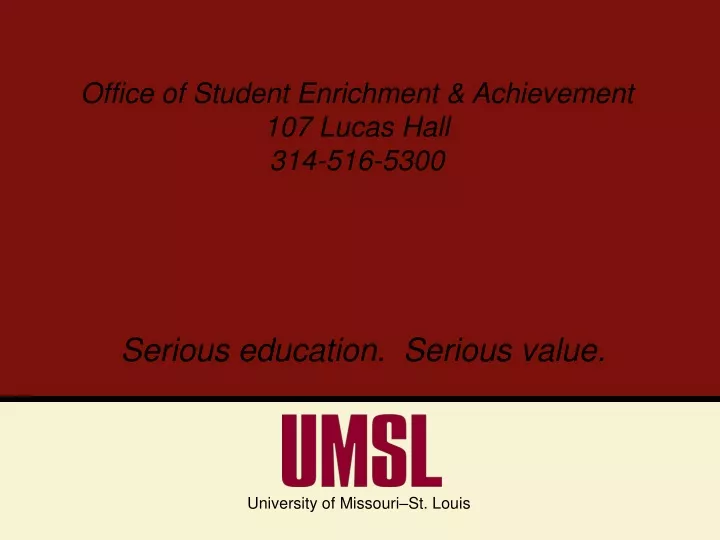office of student enrichment achievement n.