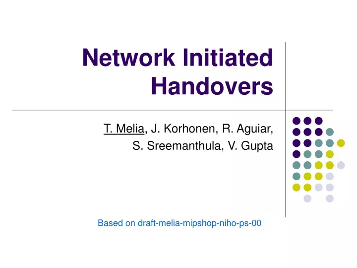 network initiated handovers n.