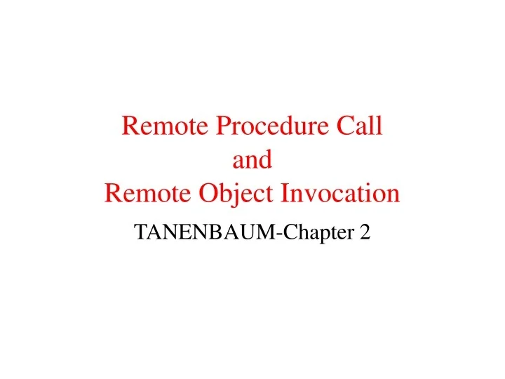 PPT - Remote Procedure Call and Remote Object Invocation PowerPoint ...