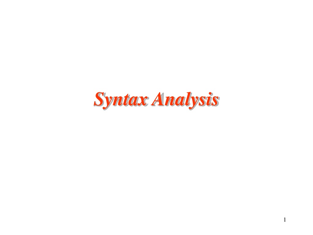 Ppt Syntax Analysis Powerpoint Presentation Free Download Id9277180