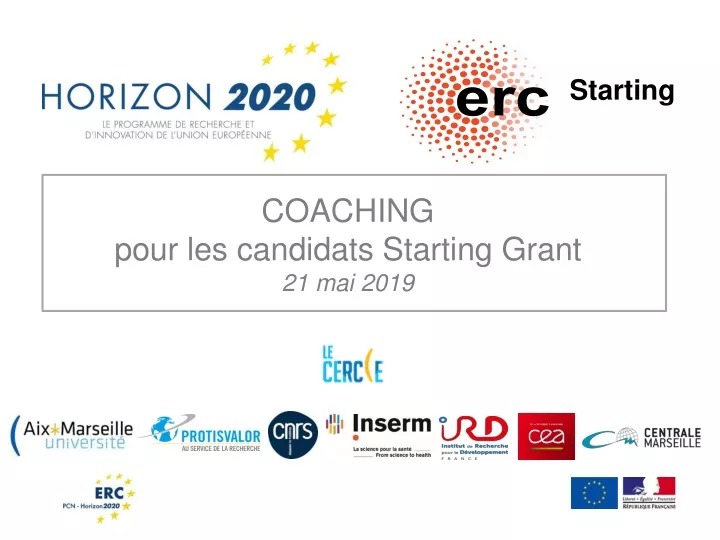 coaching pour les candidats starting grant n.