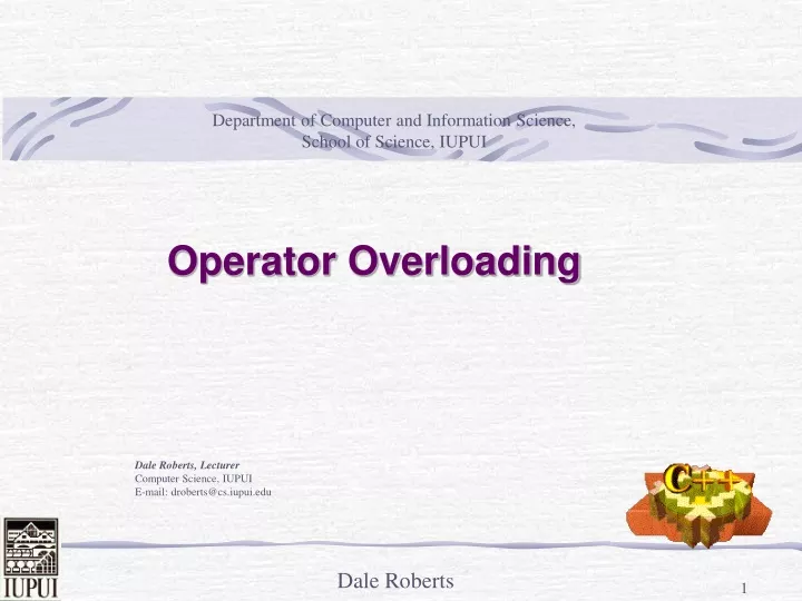 PPT - Operator Overloading PowerPoint Presentation, free download - ID ...