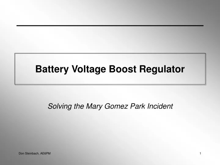 battery voltage boost regulator n.