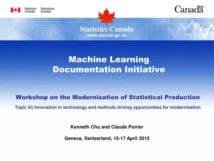 PPT - Machine Learning Documentation Initiative PowerPoint Presentation ...