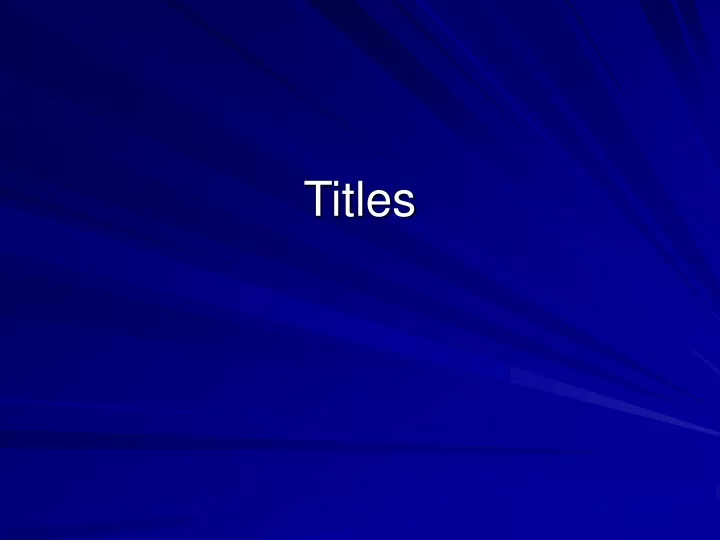 titles n.