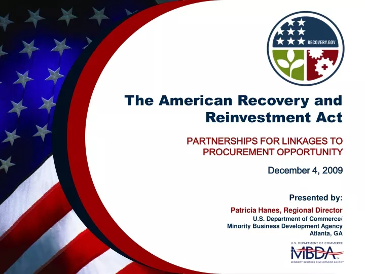 PPT The American Recovery and Reinvestment Act PowerPoint