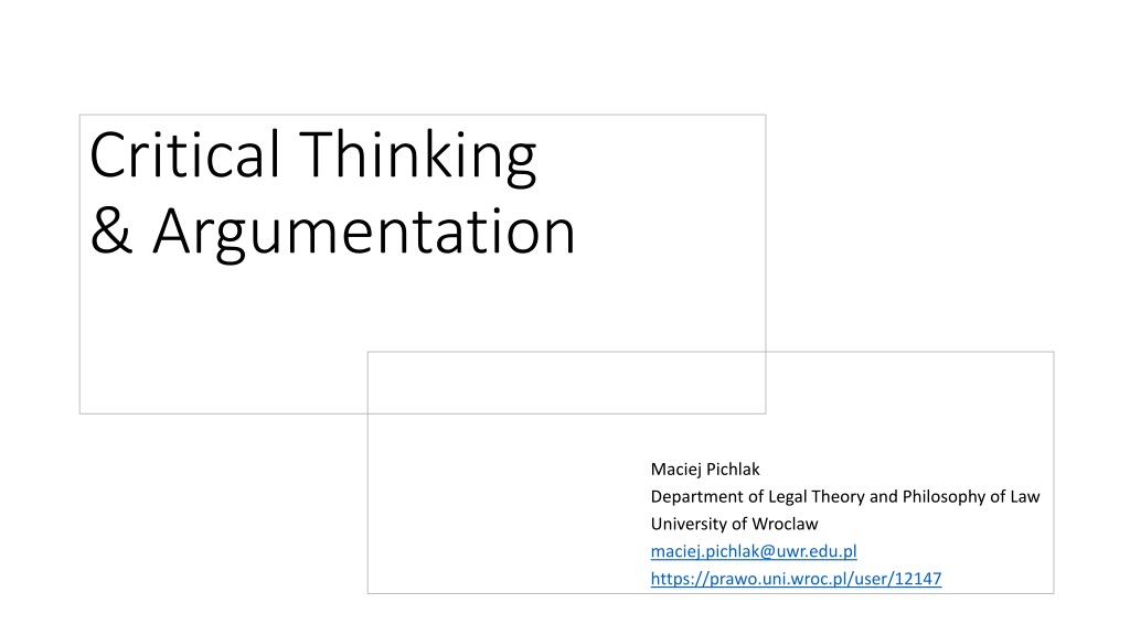 critical thinking and argumentation