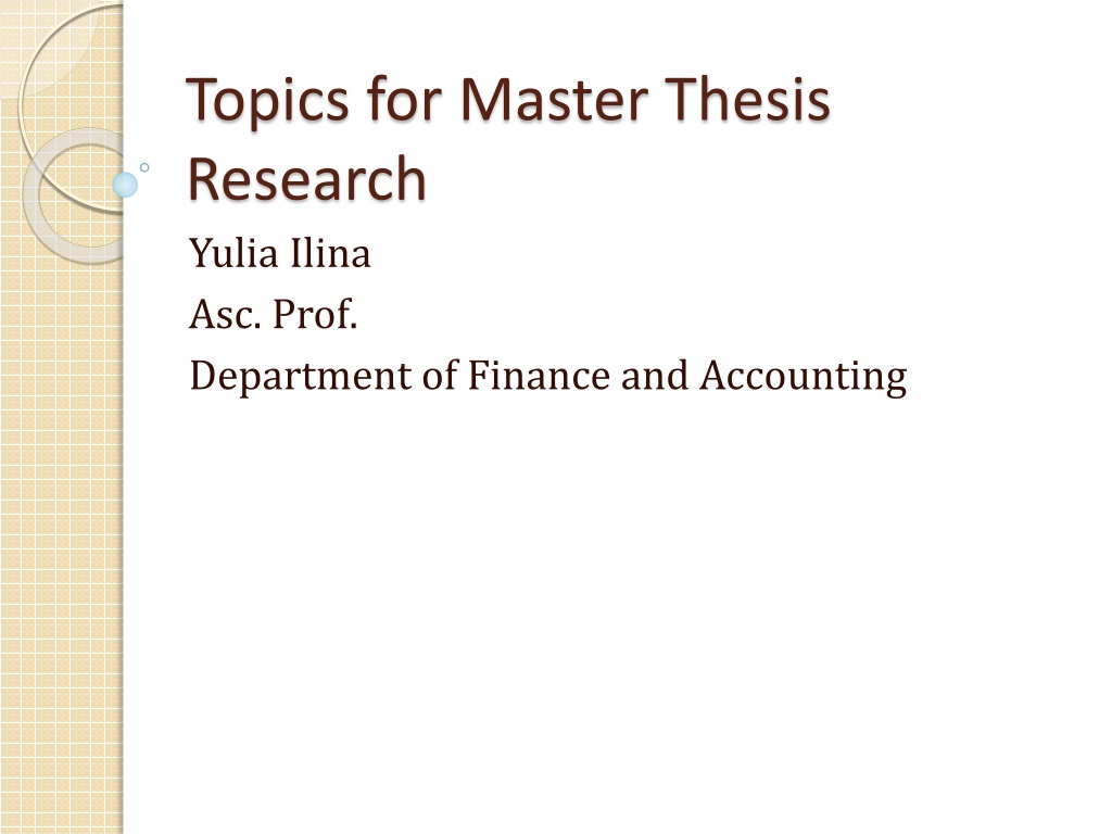 topics for master thesis in finance