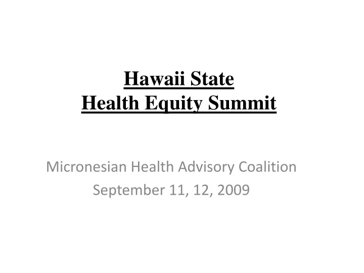 hawaii state health equity summit n.