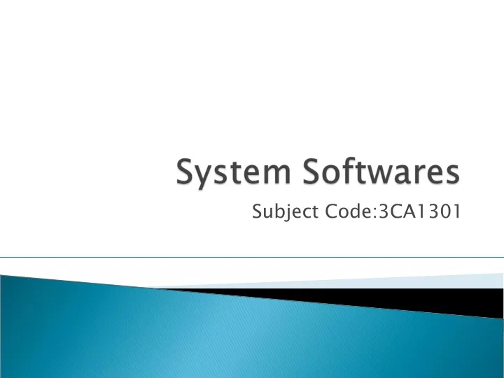 subject code 3ca1301 n.