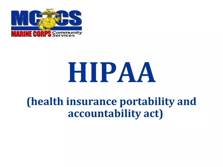 hipaa health insurance portability n.