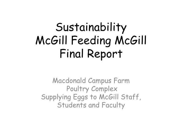 sustainability mcgill feeding mcgill final report n.