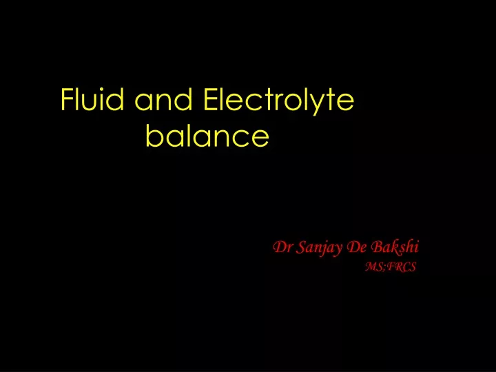 fluid and electrolyte balance ppt