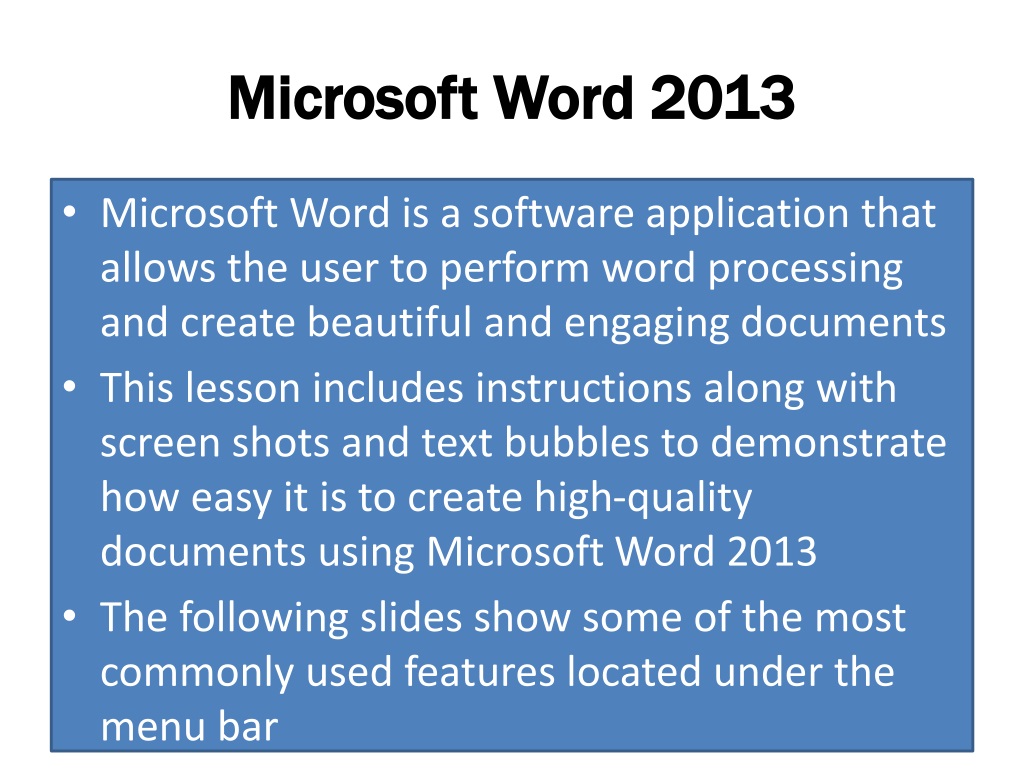 word 2013 presentation