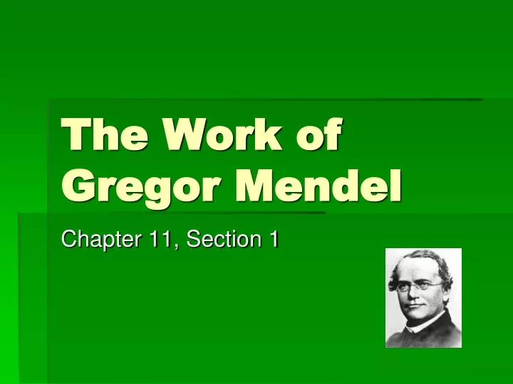 the work of gregor mendel n.