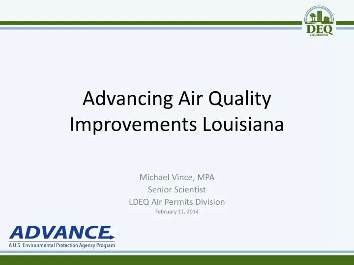 advancing air quality improvements louisiana n.
