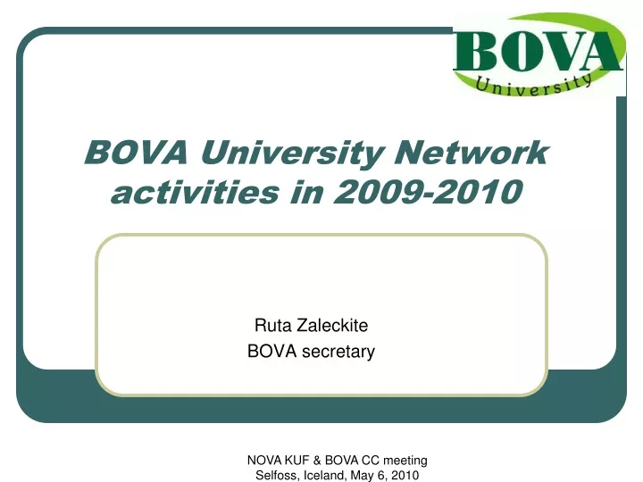 bova university network activities in 200 9 2010 n.