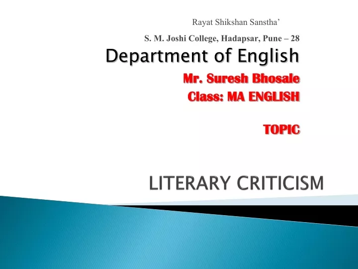 Ppt Literary Criticism Powerpoint Presentation Free Download Id