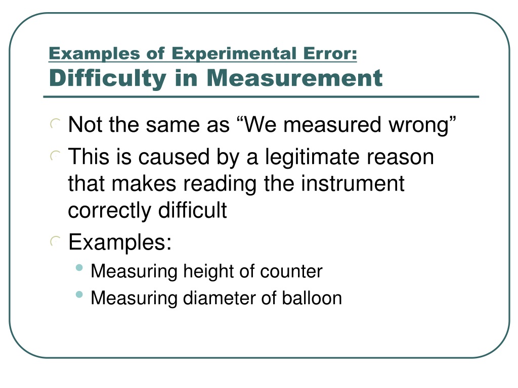 example of experimental error