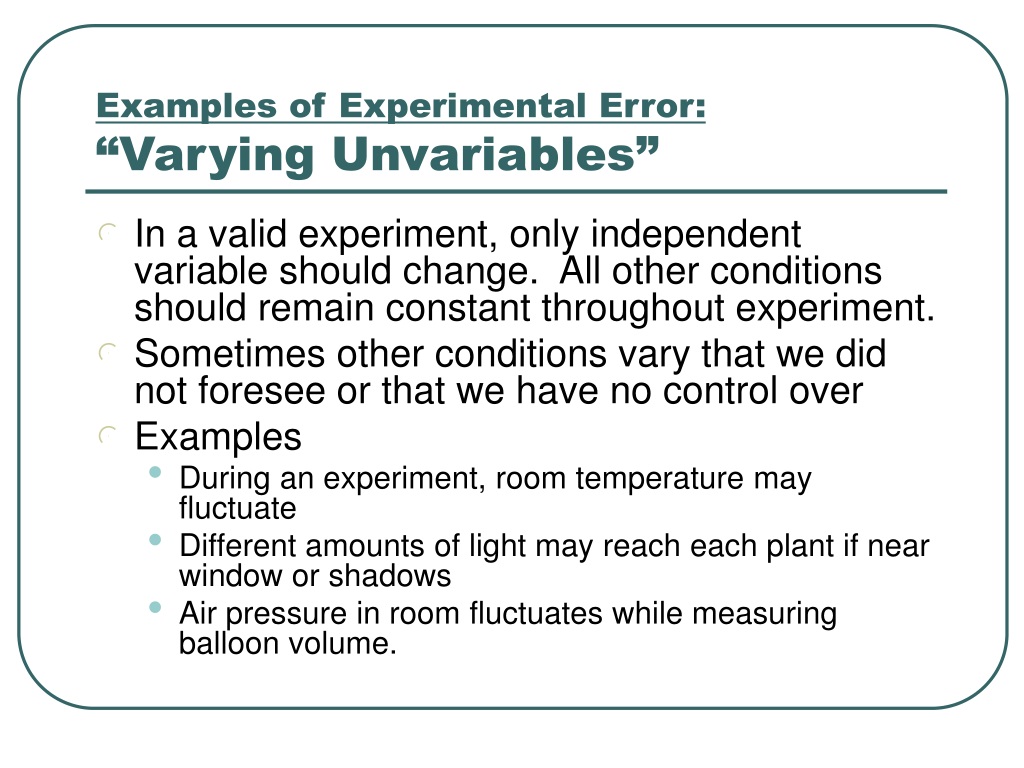 experimental error definition environmental science